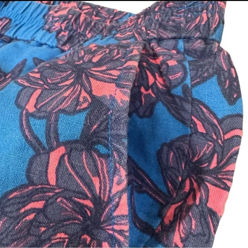 J. Crew Blue and Pink Flowered Shorts with Pockets Size 6 - Picture 2 of 4